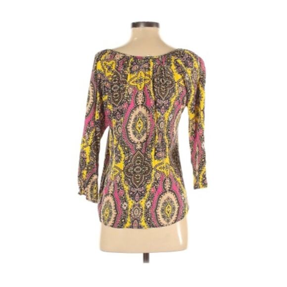 Blue Rain Long Sleeve Casual Paisley Print Shirt Boho Size S - Picture 2 of 6